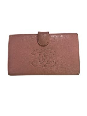 Chanel Pink Caviar Skin Timeless CC Long Wallet